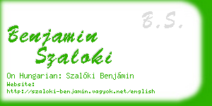 benjamin szaloki business card