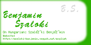 benjamin szaloki business card